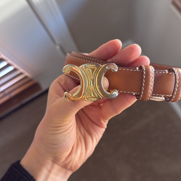 Celine TRIOMPHE BELT IN NATURAL CALFSKIN 75 - Picture 11 of 12